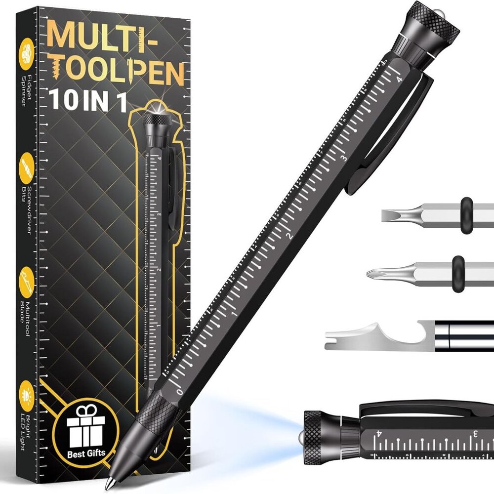 Gifts for Men Multitool Pen 10 in 1 Cool Tool